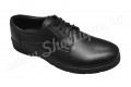Pantofi usori si lati din piele naturala negri cu siret talpa EPA