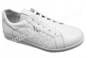Pantofi sport piele naturala albi Nevalis